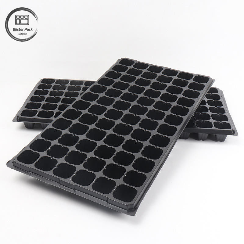 Dauerhafte schwarze Kunststoff-Säenbecher für Gewächshäuser Recyclingmaterial 50 Zell-Säenbecher 3,8cm tiefe Löcher