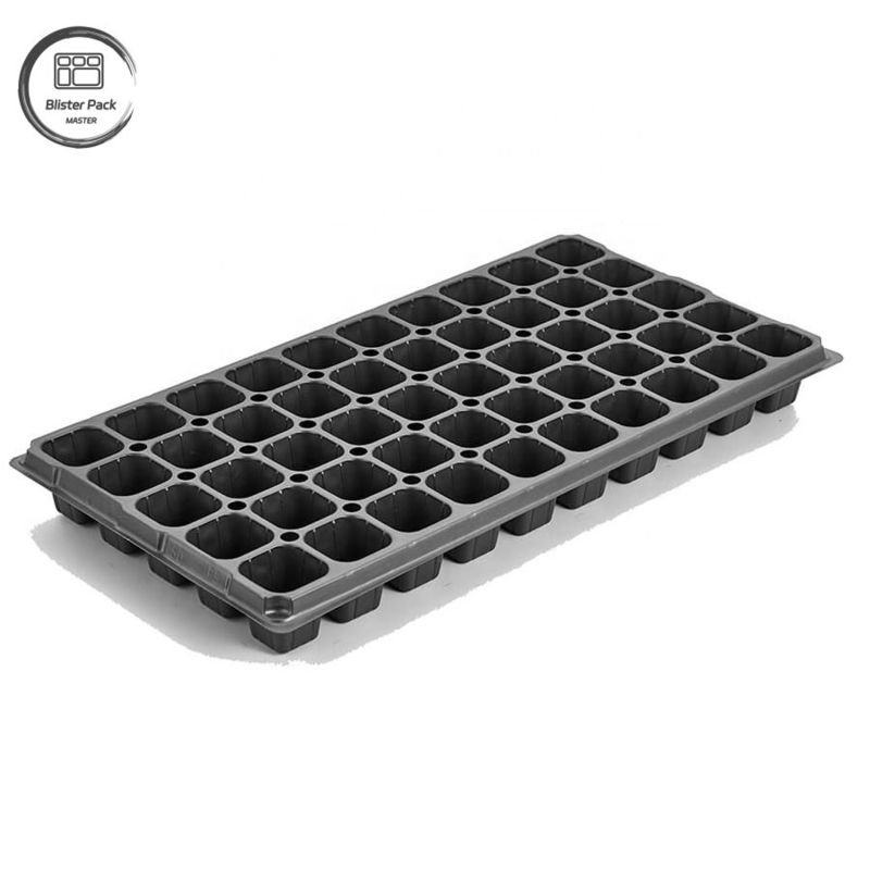 Dauerhafte schwarze Kunststoff-Säenbecher für Gewächshäuser Recyclingmaterial 50 Zell-Säenbecher 3,8cm tiefe Löcher