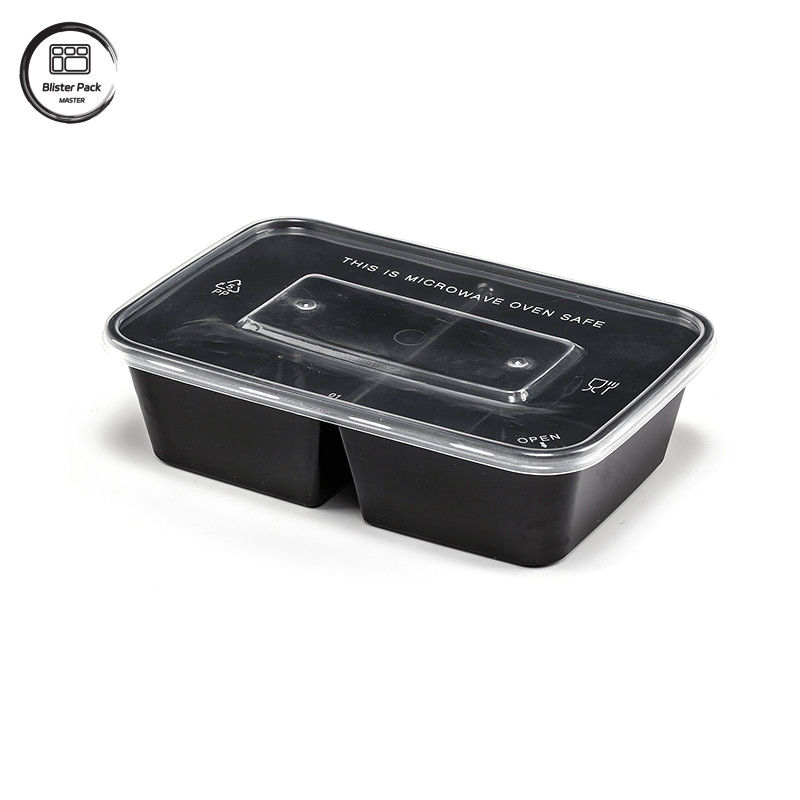 Einweg-Lunchbox mit 2 Abteilungen, ideal für Reis und Gemüse, perfekt für Fastfood-Ausführungen