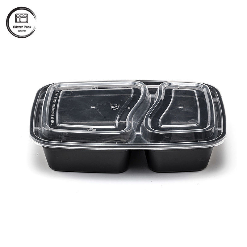 Einweg-Lunchbox mit 2 Abteilungen, ideal für Reis und Gemüse, perfekt für Fastfood-Ausführungen
