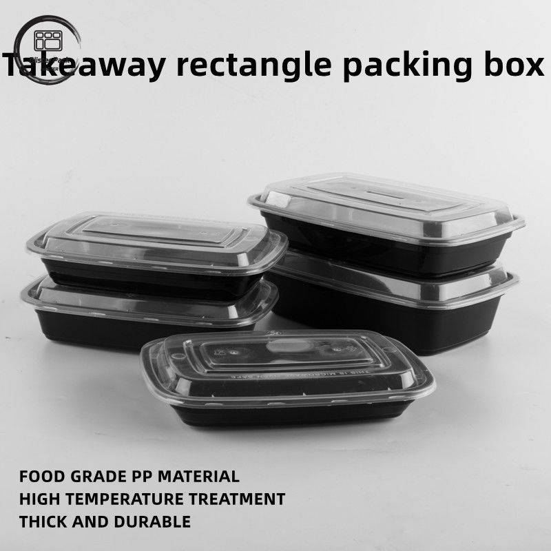 Einweg-Lunchbox mit 2 Abteilungen, ideal für Reis und Gemüse, perfekt für Fastfood-Ausführungen