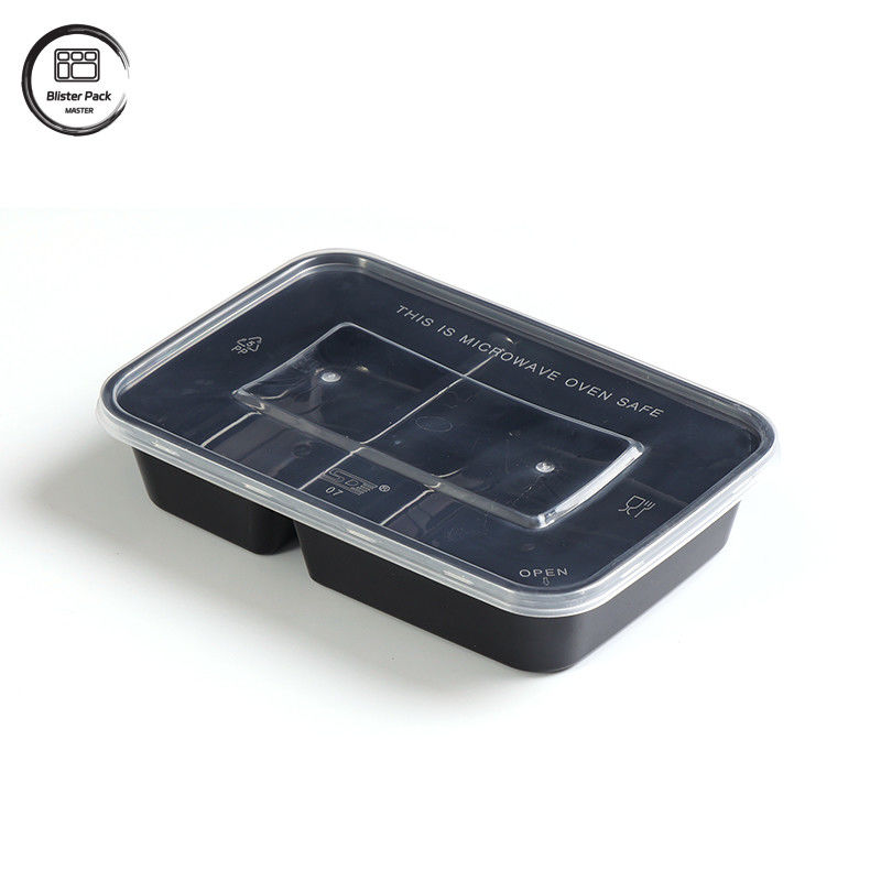 Einweg-Lunchbox mit 2 Abteilungen, ideal für Reis und Gemüse, perfekt für Fastfood-Ausführungen