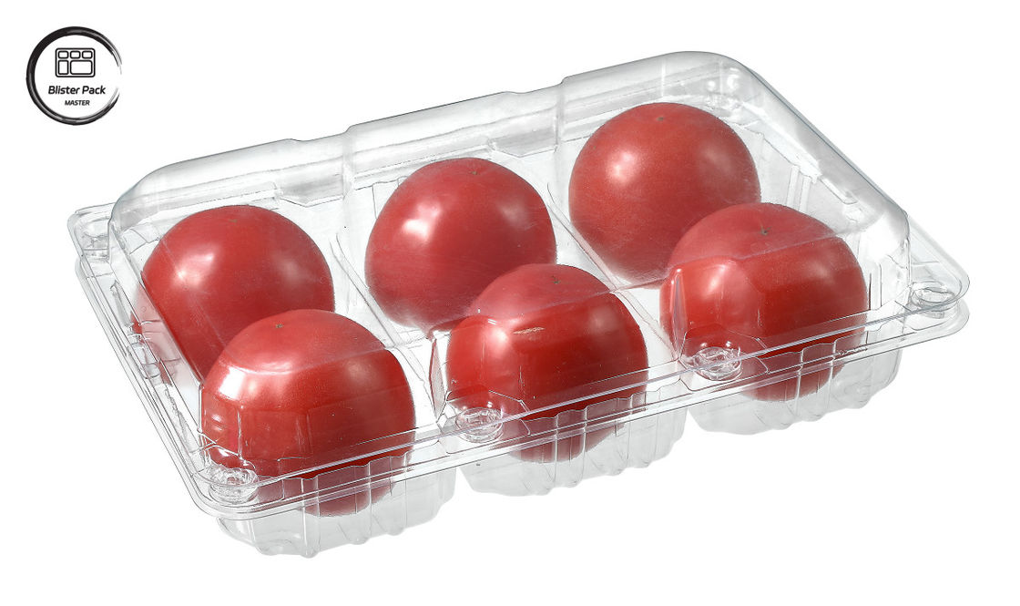 Einweg-Blasen-Tomaten Einweg-Fruchtbehälter 6 Stück rechteckiger Kunststoff für die Verpackung