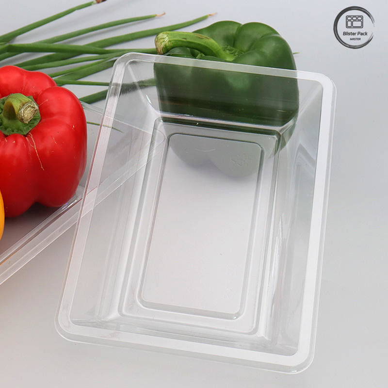Durchsichtige Einweg-Frucht- und Gemüsebehälter Flachboden-Kunststoffverpackungen für frische Erzeugnisse