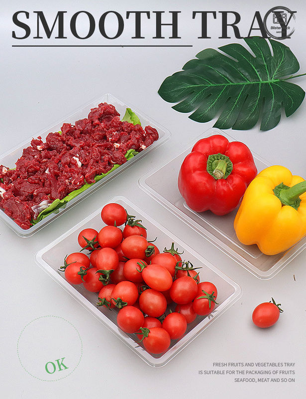 Durchsichtige Einweg-Frucht- und Gemüsebehälter Flachboden-Kunststoffverpackungen für frische Erzeugnisse