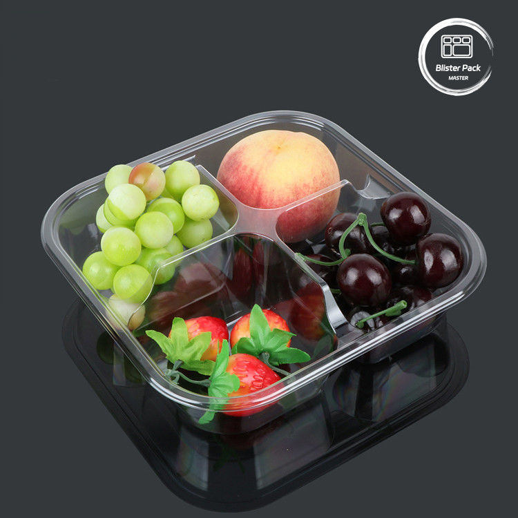 100% PLA biologisch abbaubare Muschelschalenbehälter Kompostierbare klare Scharnierkisten für Obst und Gemüse