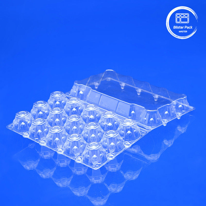 15 Schlitze Klar Einweg-Kunststoff-Eier-Blister-Tray Custom Designed 0,25mm ~ 1,0mm Dicke