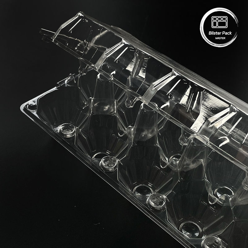 15 Schlitze Klar Einweg-Kunststoff-Eier-Blister-Tray Custom Designed 0,25mm ~ 1,0mm Dicke