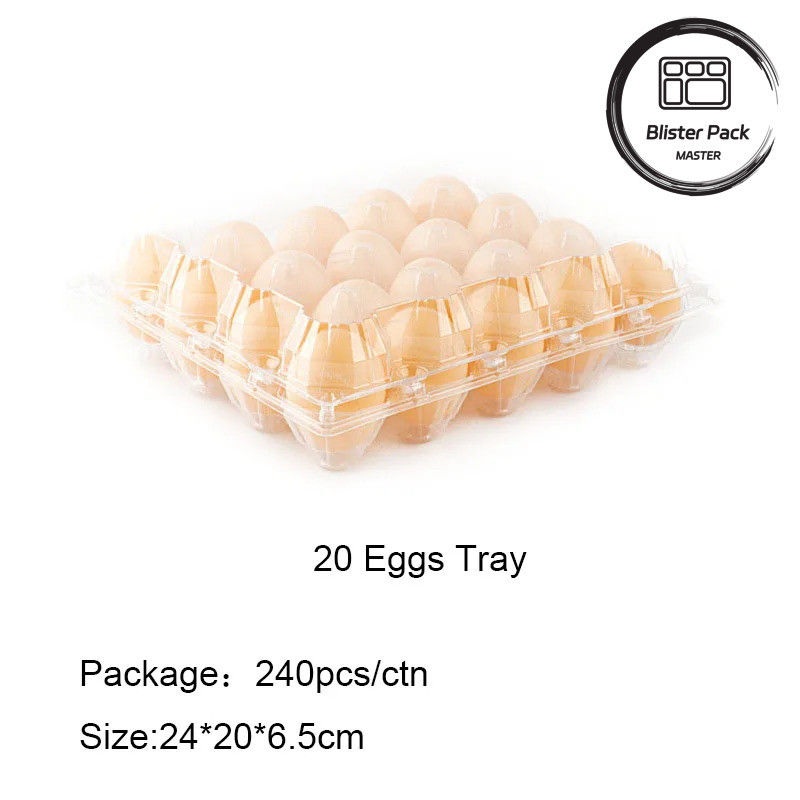 Transparentes Plastik-Eierfach 4 bis 30 Eier Kapazität Blisterbox Verpackung