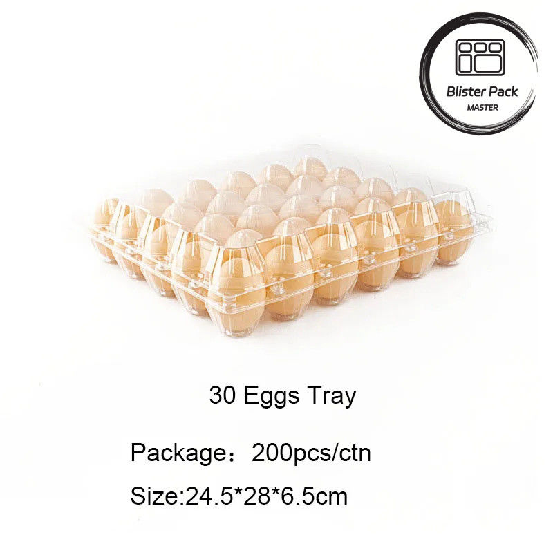 Transparentes Plastik-Eierfach 4 bis 30 Eier Kapazität Blisterbox Verpackung