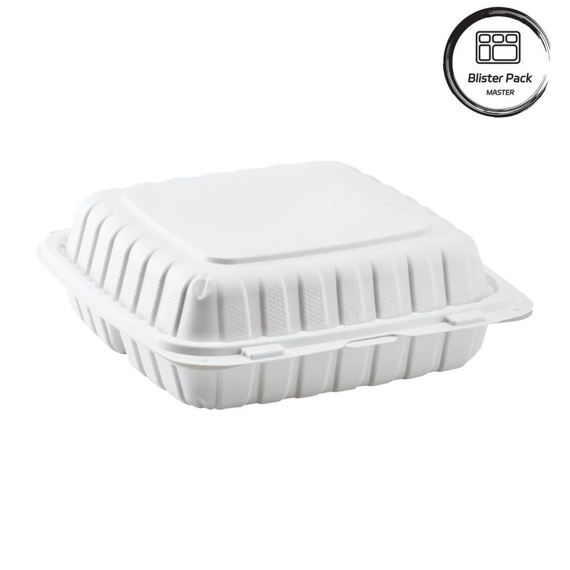 3 Abteilungen Thermoform-Plastik-Ausführbehälter Quadrat für Fast Food / Warme Mahlzeiten
