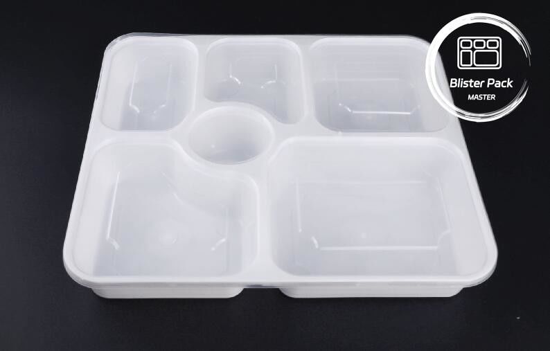 Mikrowellenfähige Plastik-Kartons mit 2, 3, 4, 6 Abteilungen Schwarze rechteckige Einweg-Mahlbehälter
