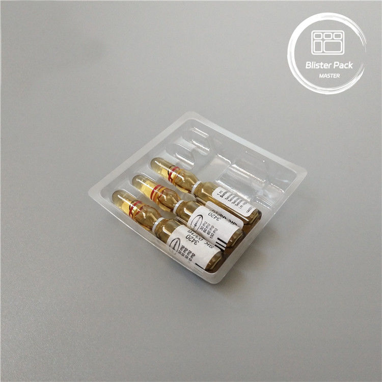 Personalisierte Plastikampulle Medizinische Blister Verpackungsplatte für 1 ml Durchsichtiges PVC Einwegflaschen
