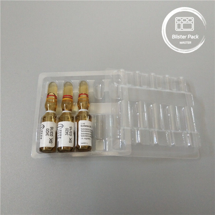 Personalisierte Plastikampulle Medizinische Blister Verpackungsplatte für 1 ml Durchsichtiges PVC Einwegflaschen