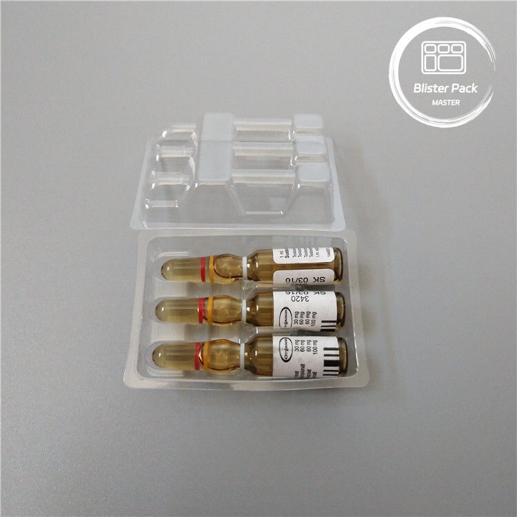 Personalisierte Plastikampulle Medizinische Blister Verpackungsplatte für 1 ml Durchsichtiges PVC Einwegflaschen