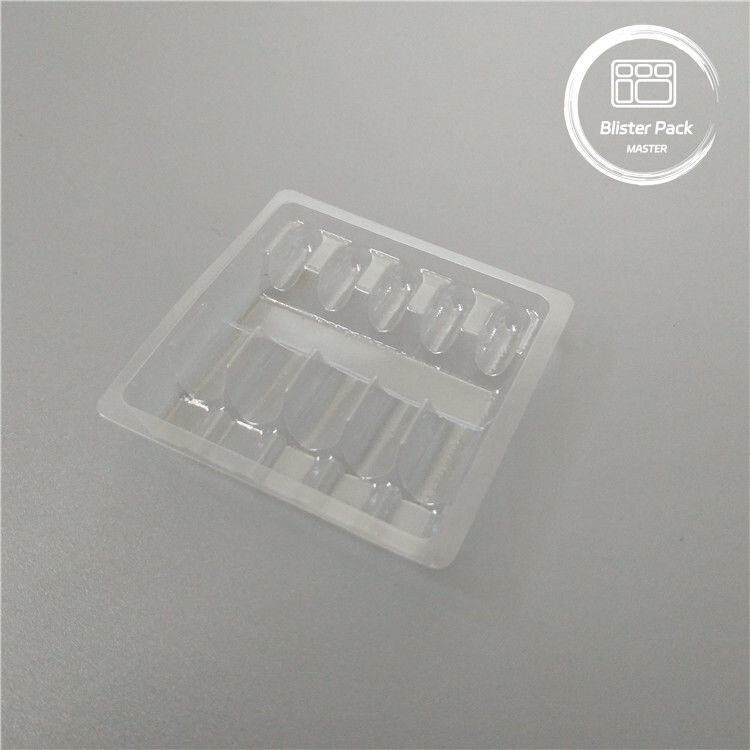 Personalisierte Plastikampulle Medizinische Blister Verpackungsplatte für 1 ml Durchsichtiges PVC Einwegflaschen