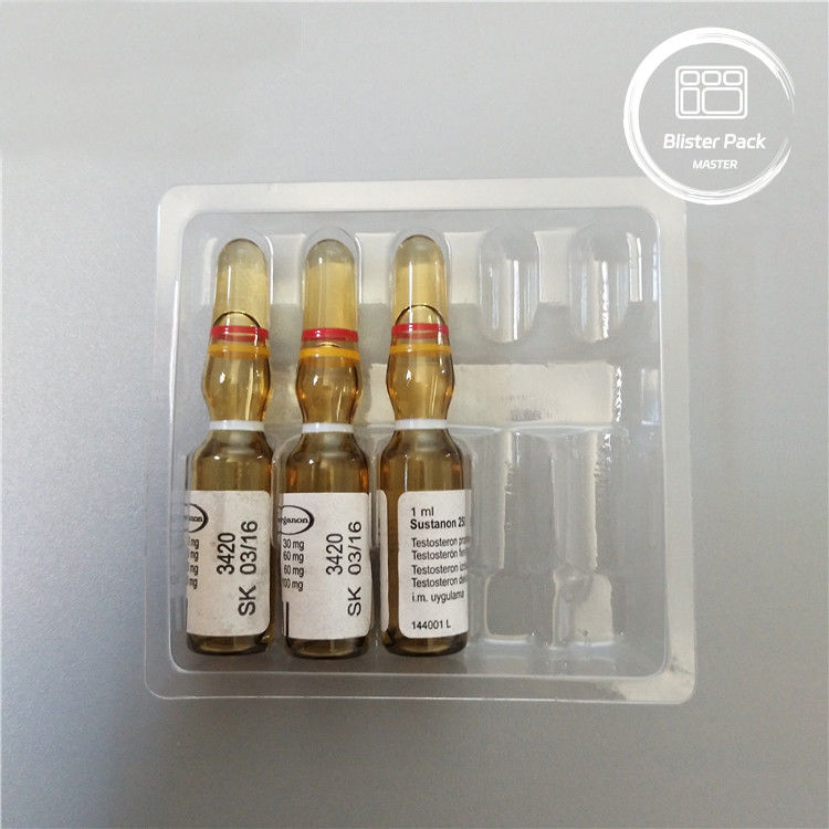 Personalisierte Plastikampulle Medizinische Blister Verpackungsplatte für 1 ml Durchsichtiges PVC Einwegflaschen