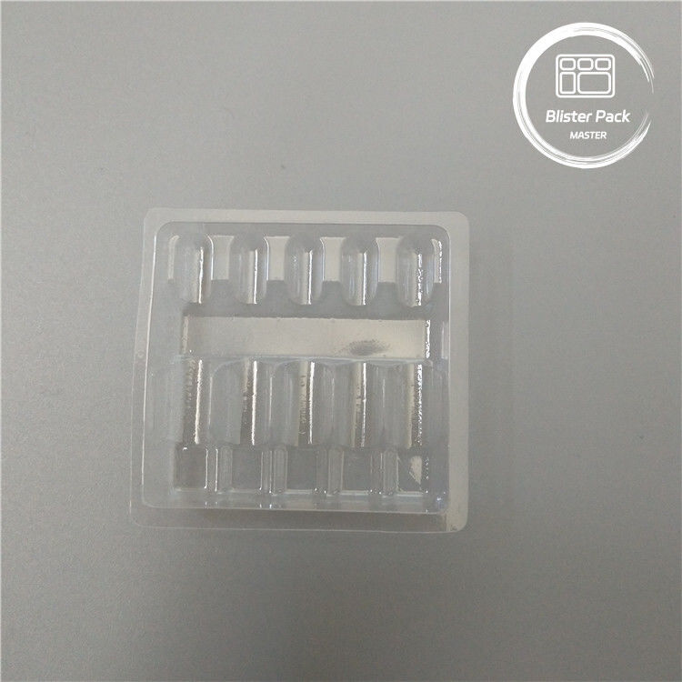 Personalisierte Plastikampulle Medizinische Blister Verpackungsplatte für 1 ml Durchsichtiges PVC Einwegflaschen