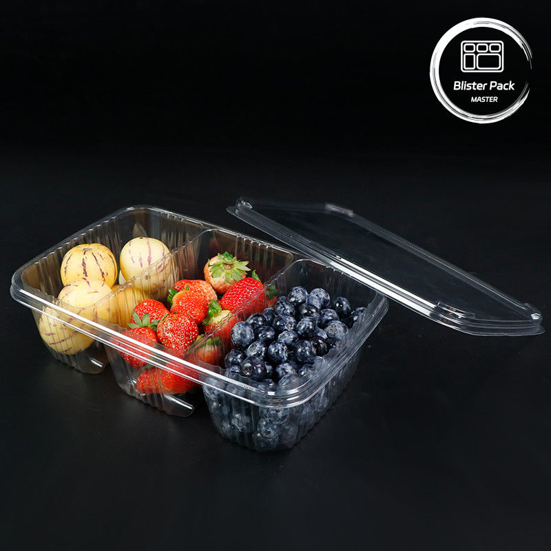 Premium-Fruchtdressing-Fruchtsalat-Teller Klares Kunststoffsalat Verpackungsplatte für Frische