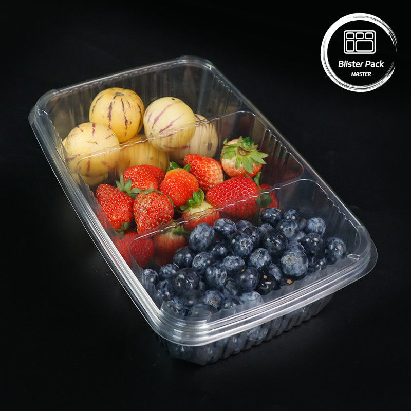 Premium-Fruchtdressing-Fruchtsalat-Teller Klares Kunststoffsalat Verpackungsplatte für Frische