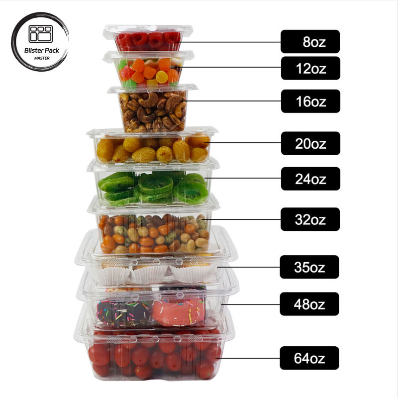 Premium-Fruchtdressing-Fruchtsalat-Teller Klares Kunststoffsalat Verpackungsplatte für Frische