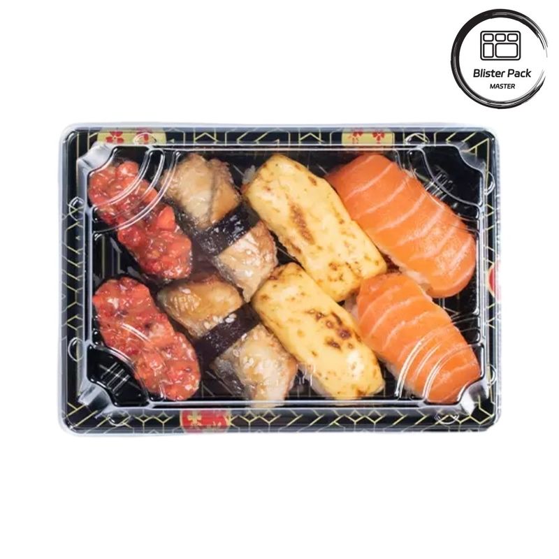 Einweg-Plastik-Sushi-Tray im Premium-Japanischen Stil, ideal für professionelle und häusliche Verwendung