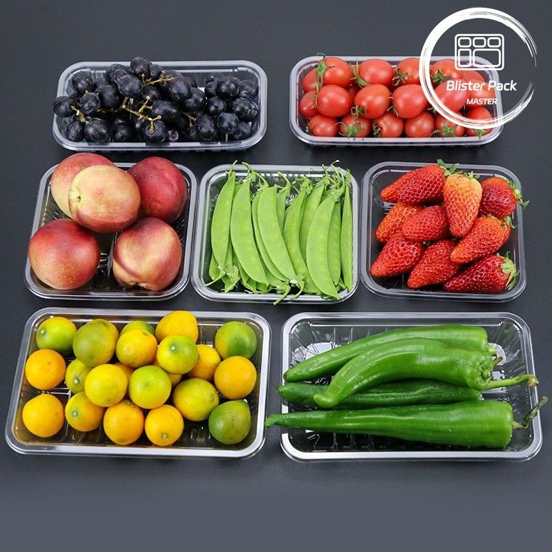 Durchsichtige PET-Tablets für frisches Gemüse und frisches Obst - ideal zum Anzeigen und Aufbewahren