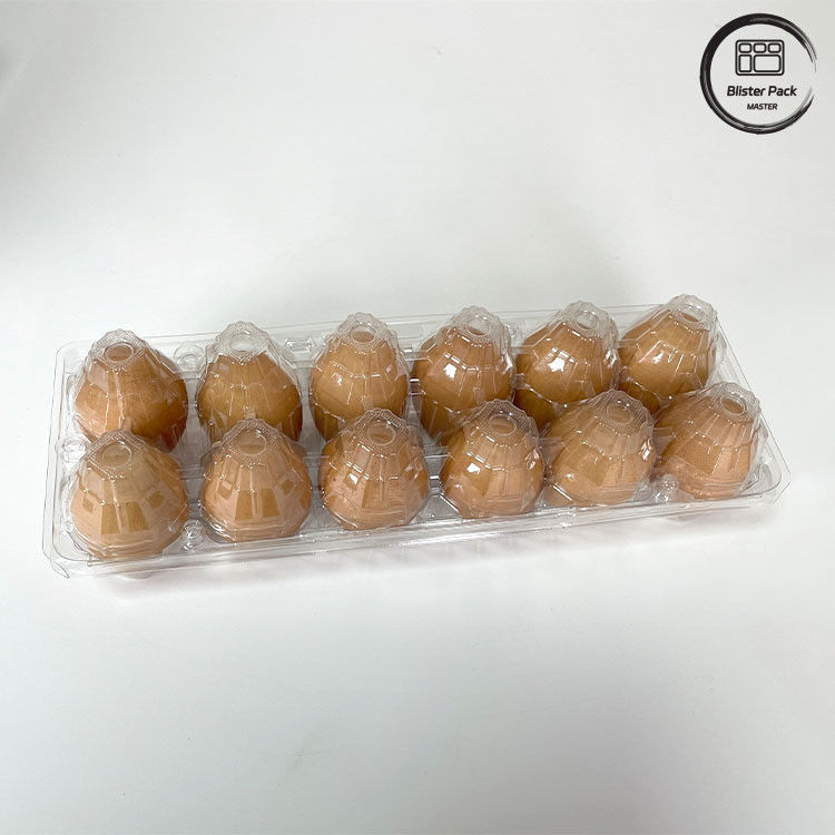 12 Zählen Wiederverwendbares Hühner-Ei-Plastik-Blister-Tray Thermoforming-Tray für Lagerung und Transport