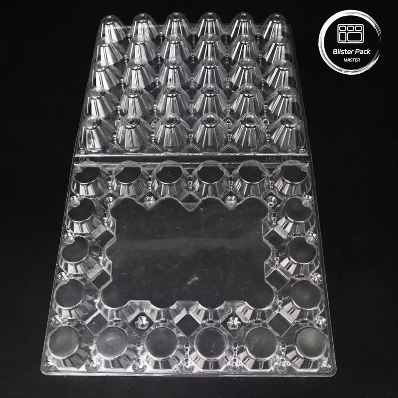 Zusammengestellte Größe PET-Ei-Blister-Tray Einweg-Vakuum-geformte Kunststoff-Trays