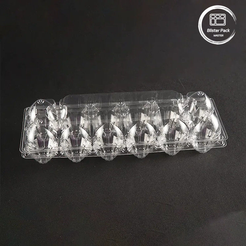 12 Zellen Transparentes PET-Eierfach Anpassbares Logo Plastik-Eierbehälter zur Lagerung