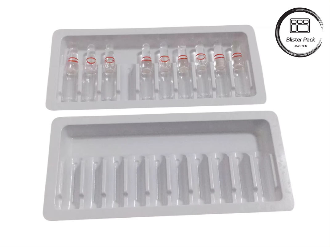 OEM & ODM PET Vakuumformende Blister Plastik-Tray, kundenspezifische Innenverpackung für Ampullen und Durchstechflaschen