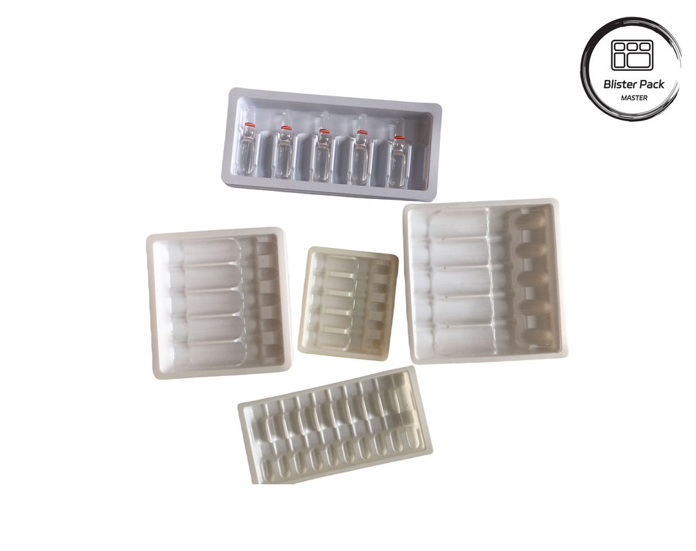 OEM & ODM PET Vakuumformende Blister Plastik-Tray, kundenspezifische Innenverpackung für Ampullen und Durchstechflaschen