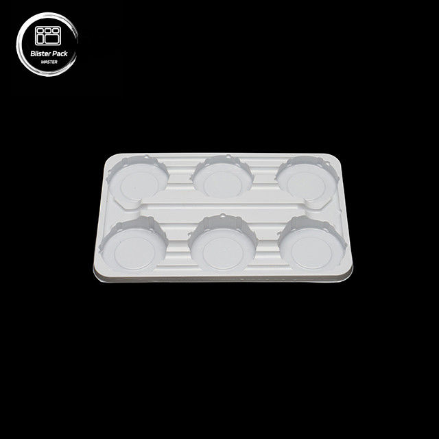 PET-verdicktes Einwegtransparentes Tray mit 3-Sektions-Kaffee-Taschenhalter, Plastiktray für Joghurt und Getränke