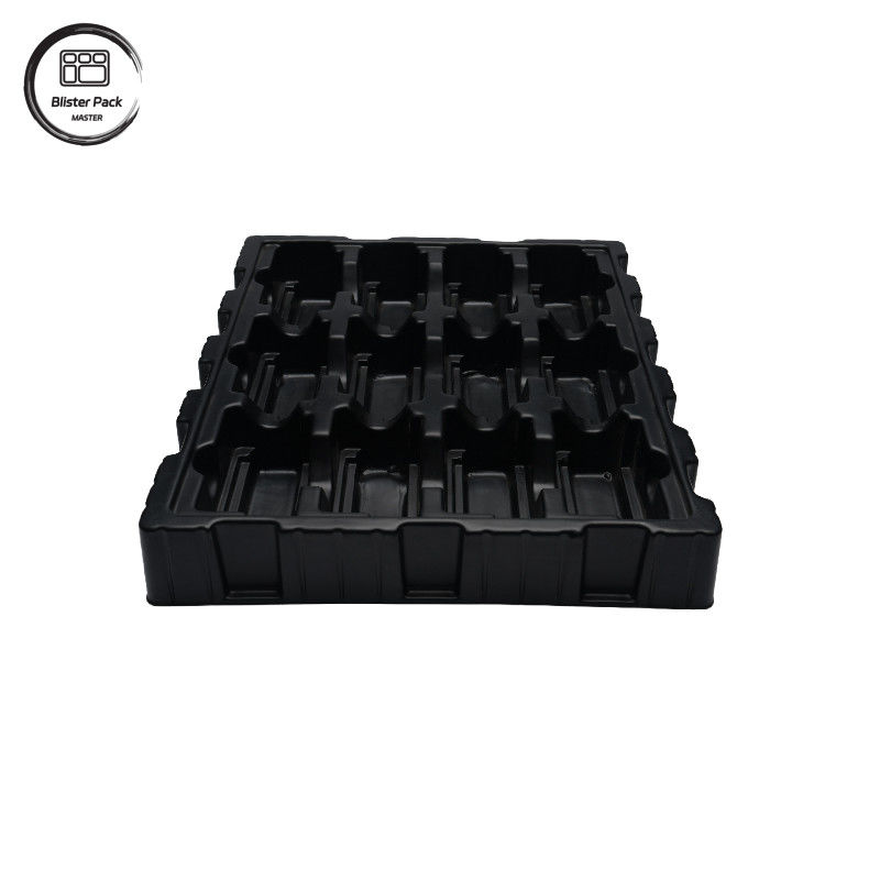 Custom Black PS Anti-Static Electronics Tray, ESD Blister Verpackung für Leiterplatten und elektronische Komponenten