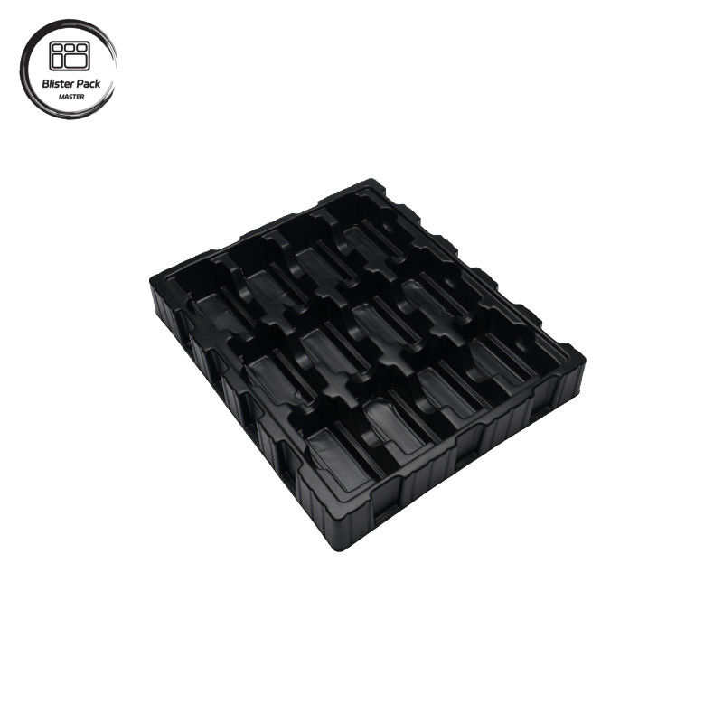 Custom Black PS Anti-Static Electronics Tray, ESD Blister Verpackung für Leiterplatten und elektronische Komponenten