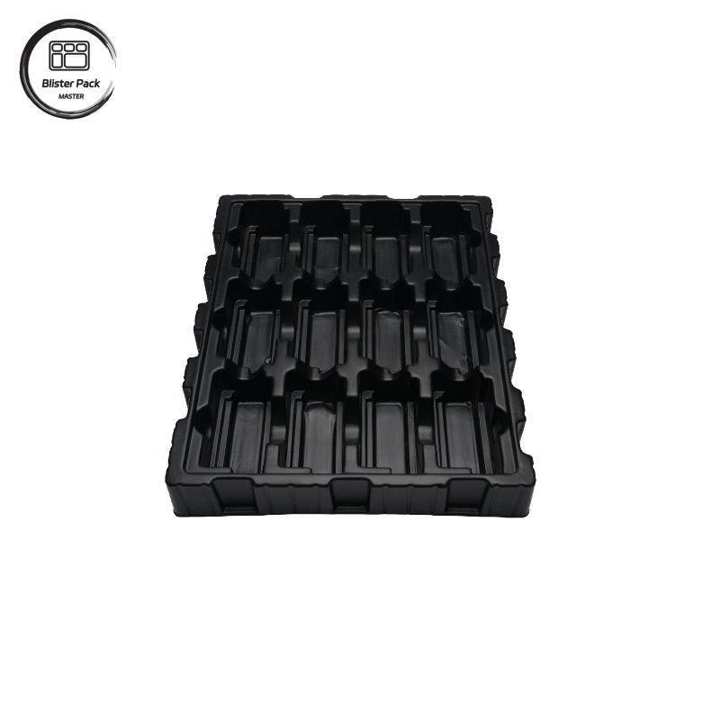 Custom Black PS Anti-Static Electronics Tray, ESD Blister Verpackung für Leiterplatten und elektronische Komponenten