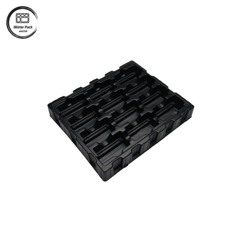Custom Black PS Anti-Static Electronics Tray, ESD Blister Verpackung für Leiterplatten und elektronische Komponenten