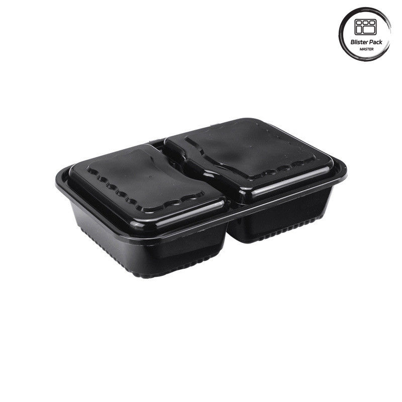 1-4 Abteilungen Einweg-Schwarze Lunchbox Mikrowellensicherheit Leckdichtes Design für Lebensmittelverpackungen