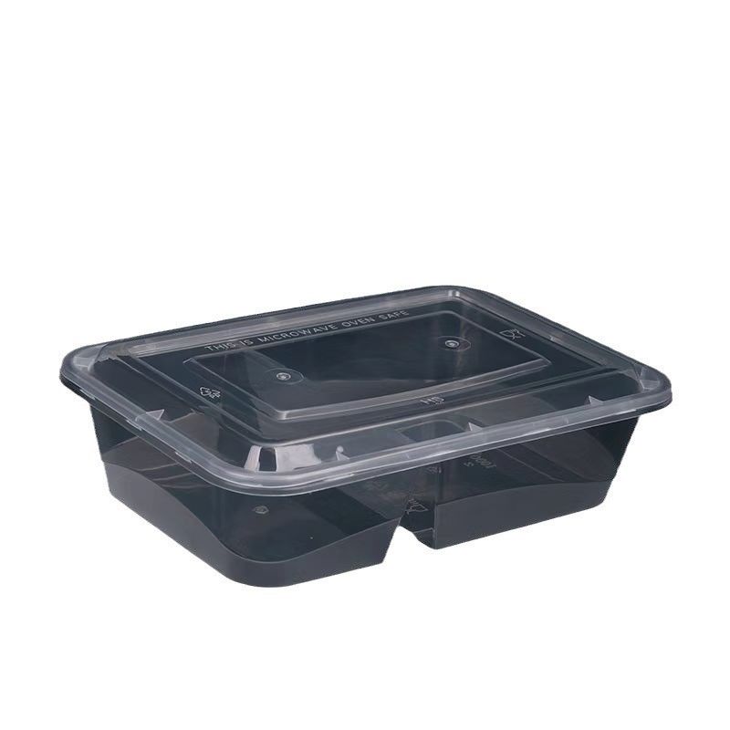 Einweg-Zwei-Abteilungs-Lebensmittelbehälter PP-Kunststoff-Bento-Lunchbox zum Ausführen